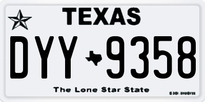 TX license plate DYY9358