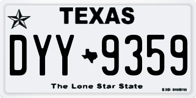 TX license plate DYY9359