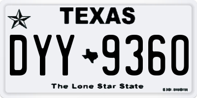 TX license plate DYY9360
