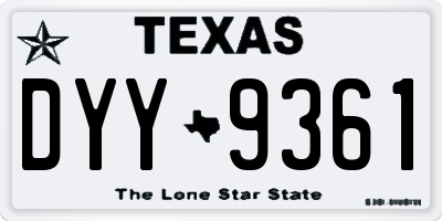 TX license plate DYY9361
