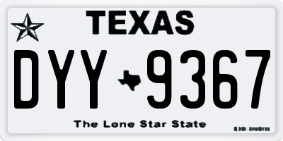 TX license plate DYY9367