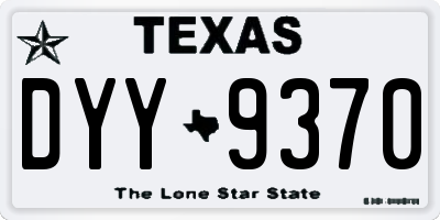 TX license plate DYY9370