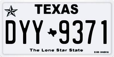 TX license plate DYY9371