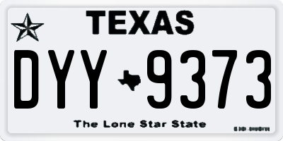 TX license plate DYY9373