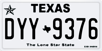 TX license plate DYY9376