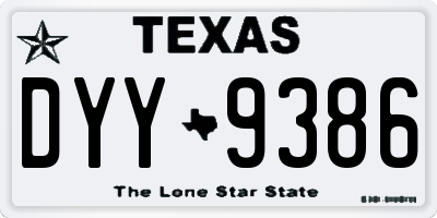 TX license plate DYY9386