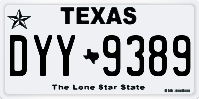 TX license plate DYY9389