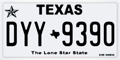 TX license plate DYY9390
