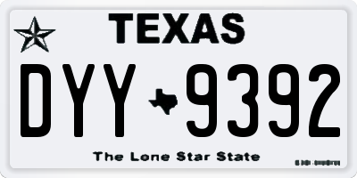 TX license plate DYY9392