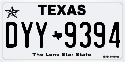 TX license plate DYY9394