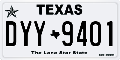 TX license plate DYY9401