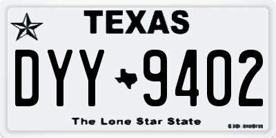 TX license plate DYY9402