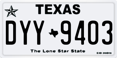 TX license plate DYY9403
