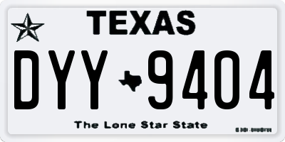 TX license plate DYY9404