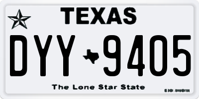TX license plate DYY9405