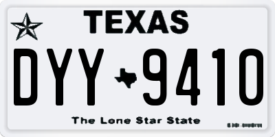 TX license plate DYY9410