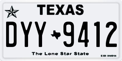 TX license plate DYY9412