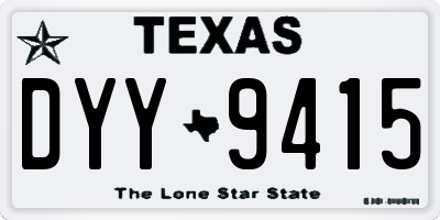 TX license plate DYY9415