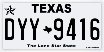 TX license plate DYY9416