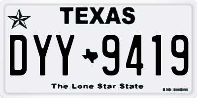 TX license plate DYY9419