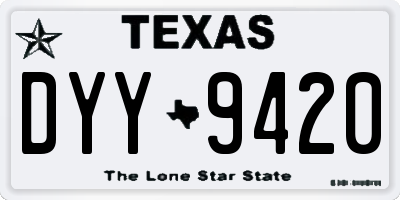 TX license plate DYY9420
