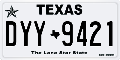 TX license plate DYY9421