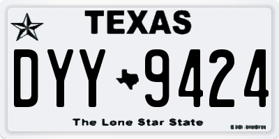 TX license plate DYY9424