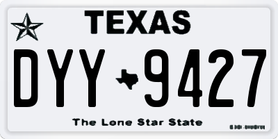 TX license plate DYY9427