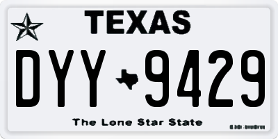 TX license plate DYY9429