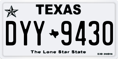 TX license plate DYY9430