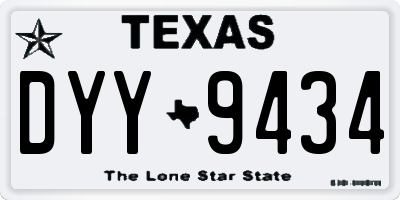 TX license plate DYY9434