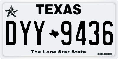 TX license plate DYY9436