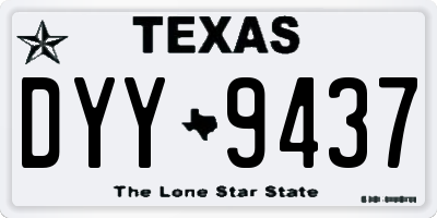 TX license plate DYY9437