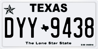 TX license plate DYY9438