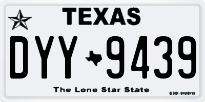 TX license plate DYY9439