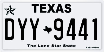 TX license plate DYY9441
