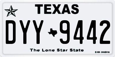 TX license plate DYY9442