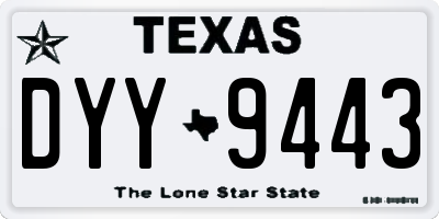 TX license plate DYY9443