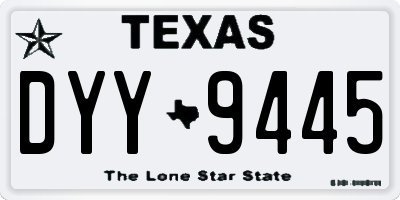 TX license plate DYY9445