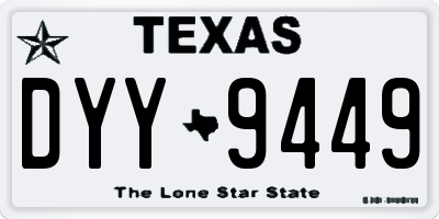 TX license plate DYY9449