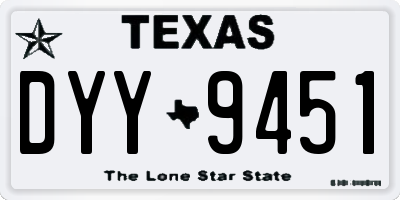 TX license plate DYY9451