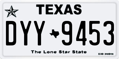 TX license plate DYY9453