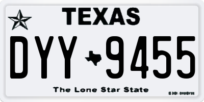 TX license plate DYY9455