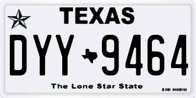 TX license plate DYY9464