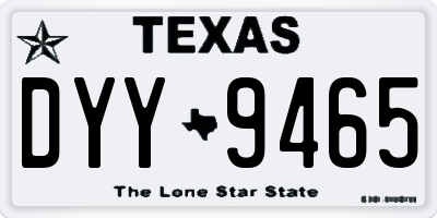 TX license plate DYY9465