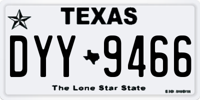 TX license plate DYY9466