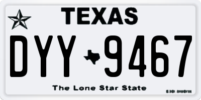 TX license plate DYY9467