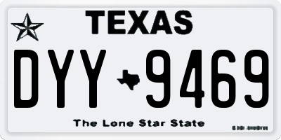 TX license plate DYY9469