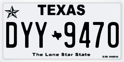 TX license plate DYY9470