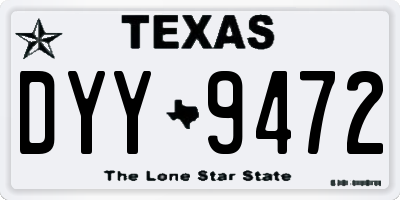 TX license plate DYY9472